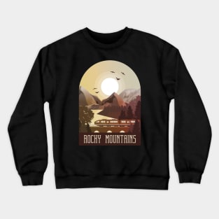 adventure in vintage Rocky Mountains Crewneck Sweatshirt